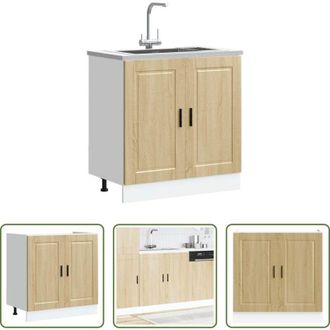 vidaXL Armadio lavello - Mobile base lavello Porto Rovere Sonoma 80x46x81,5cm Truciolato