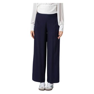 Kocca Broeken, Dames, Blauw, XS, Leer, Professionele lange broek met relaxte pasvorm