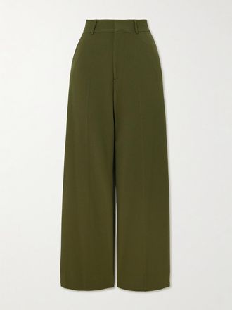 Staud Pantaloni A Gamba Larga In Twill Prince - Verde