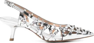 Ash Pumps Bizarre con cinturino posteriore 55mm - Argento