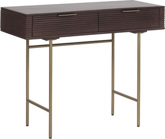 Vente-Unique Consola con 2 cajones de madera de mango y metal dorado - Natural oscuro - SORDANA de Maison C&eacute;phy