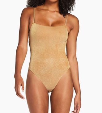 Vitamin A Womens Jenna One Piece In Gold Metallic