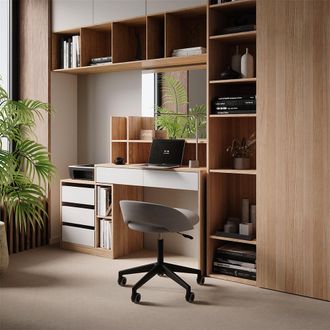 Vicco Escritorio Anja, Blanco/sonoma, 139.8 X 40 Cm Con Cajones, Vicco