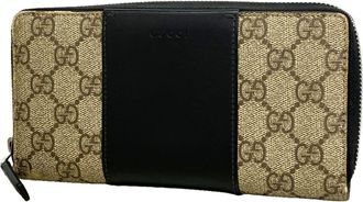 Gucci Black Brown Pvc Long Wallet (Bi-Fold) (Pre-Owned)