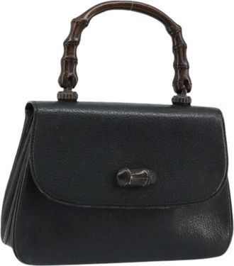 Gucci Pre-owned Handbags, female, Black, Size: ONE SIZE Pre-owned Leather Handbag