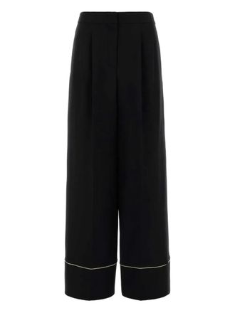 Fendi pleated-front side-pocket straight trousers - Black