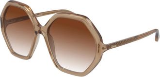 Chlo&eacute; Esther Zonnebril - Dames - Zonnebrillen - Beige - 58 MM - Accessoires