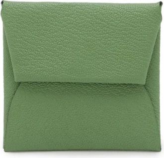 Herm&egrave;s Pre-owned Wallets, female, Green, Size: ONE SIZE Pre-owned Chevre Bastia Coin Case Mint Green