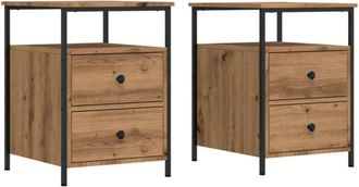 vidaXL Vidaxl - Mesitas noche 2 uds madera ingeniería roble artisan 44x45x60 cm