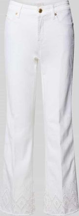 Cambio Cambio Flared Jeans mit Lochstickerei Modell FRANCESCA in Offwhite, Gr&ouml;&szlig;e 40