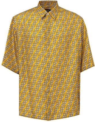 Fendi Hita Shirt - Heren - Korte mouwen Overhemden - Geel - XL - Overhemden