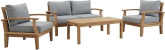 ModWay Discontinued Modway Marina 4-Piece Teak Outdoor Patio Set