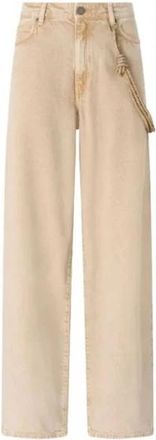 Pinko Wide Jeans - Dames - Loose Fit Jeans - Beige - W27 - Jeans
