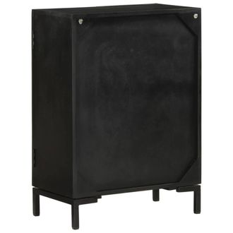 Berkfield Home Sideboard Black 55x30x77 cm Solid Wood Mango & Iron | Size: 55 x 30 x 77 cm