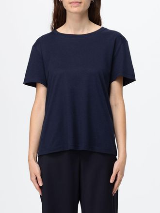 Max Mara S Max Mara Crewneck T-shirt in Cotton Blend with Dropped Shoulders