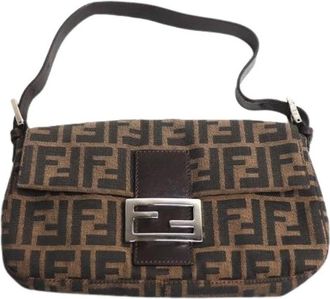 Fendi Pre-owned Mamma Baguette Canvas Handtas - Dames - Vintage Schoudertas - Bruin - ONE Size - Leer - Vintage