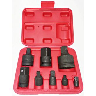 Trade Shop Trade Shop - Set Adattatori Riduttori 8 Pz A Impatto Per Bussole Per Utensili Aria Chrome V
