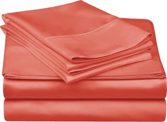 Superior 300-Thread Count Breathable Egyptian Cotton Luxurious Solid Deep Pocket Sheet Set