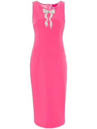 Nissa crystal-embellished crepe dress - Pink