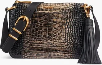 DKNY Glenwood Crossbody Bag in Black/gold Crocodile at Nordstrom
