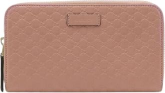 Gucci Pre-owned Leder Microguccissima Ritsportemonnee - Dames - Vintage Accessoires - Roze - ONE Size - Leer - Vintage
