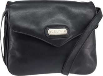 Celine Pre-owned Cross Body Bags, female, Black, Size: ONE SIZE Pre-owned Leather Cross Body Bag
