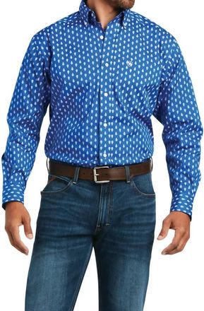 Ariat Stretch Classic Long Sleeve Shirt In Cerulean Blue