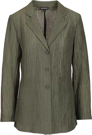 Emporio Armani Pleated Blazer - Dames - Blazers - Groen - 3XL - Jassen