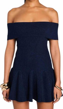 Retrof&ecirc;te Erica Knit Dress In Metallic Navy