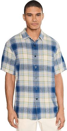 Pendleton Dawson Linen Shirt Short Sleeve Mens Jacket Blue Plaid : 2XL, Linen/Rayon