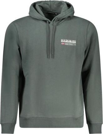 Napapijri Hoodies & sweatvesten, Heren, Groen, S, Katoen, Groene Katoenen Hoodie Sweatshirt met Logo