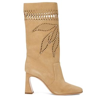 Alberta Ferretti Boot with Moderate Heel - female - Alberta Ferretti - Heeled Boots - Beige - 6 UK - Shoes