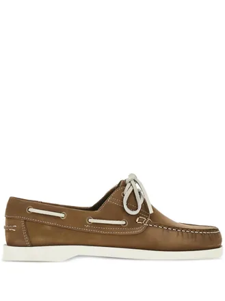 Saxone of Scotland contrast-stitching boat shoes - Brown