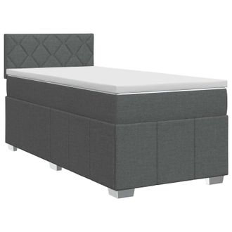vidaXL Letto Box Spring Con Materasso Grigio Scuro 80 X 200 Cm Tessuto Vidaxl