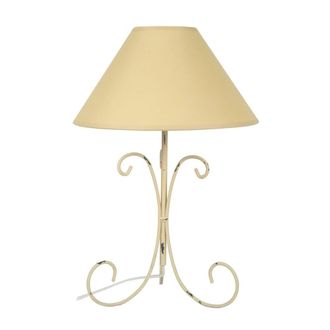 Tosel L&aacute;mpara de mesita 30cm madera beige