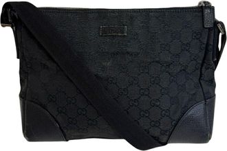 Gucci Gg Canvas Black Gg Canvas Shoulder Bag (Pre-Owned)