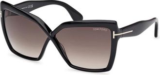 Tom Ford FIORE Smoke Gradient Butterfly Ladies Sunglasses FT1195 01B 63