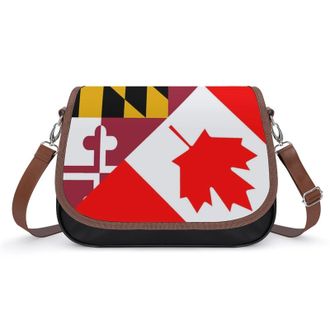 Generic Canada & Maryland Flag Fashion Womens Crossbody Bags Novelty Handbag Shoulder Bag Purse