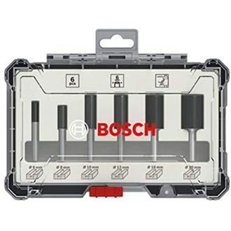 Bosch Professional Set De Brocas Fresadoras Rectas De 6 Piezas (para Madera, V&aacute;stago De &Oslash; 6 Mm, Accesorios Fresadoras) - Bosch