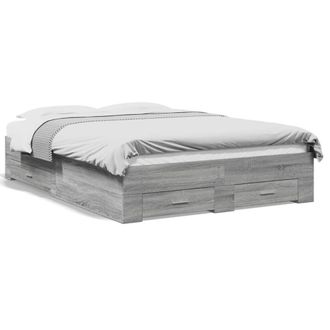 Berkfield Home Bed Frame with Drawers without Mattress Grey Sonoma 120x200 cm | Size: Small Double