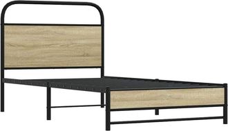 vidaXL Estructura de cama sin colchón 90x200 cm madera roble Sonoma Vidaxl