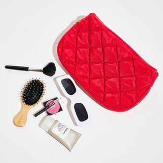 Urban Expression Cloud Kiss - Quilted Puffer Nylon Cosmetic & Travel Organizer Dome Pouch in Red at Nordstrom
