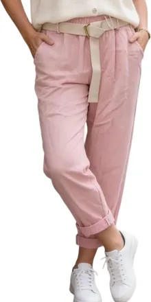 Made in Italy Magic Pants With Side Panel In Soft Pink