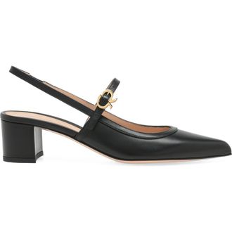 Gianvito Rossi Allette Pump in Black Calf Leather at Nordstrom, Size 38.5