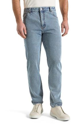 Mani&egrave;re De Voir DN001 Tapered Fit Jeans in Mid Blue at Nordstrom, Size 32