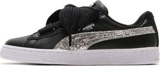 Puma (WMNS) PUMA Basket Heart Black Silver Glitter 364078-03