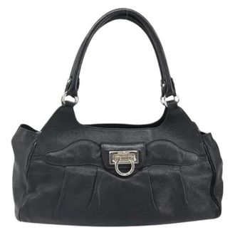 Ferragamo Pre-owned Handbags, female, Black, Size: ONE SIZE Pre-owned Leather Handbag