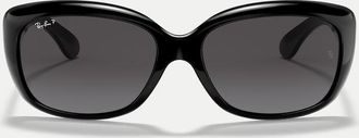 Ray-Ban Jackie Ohh - Occhiali da sole a farfalla neri con lenti polarizzate grigie-Nero