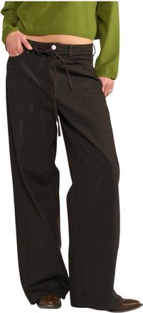 N&uuml;mph Nubrooklyn HR Wide Jeans - Dames - Jeans - Bruin - Maat: 2XL Katoen