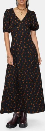 Disturbia Elura Celestial Print Maxi Dress in Orange at Nordstrom, Size 4